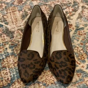 Sperry leopard leather pony hair flats size 8.5